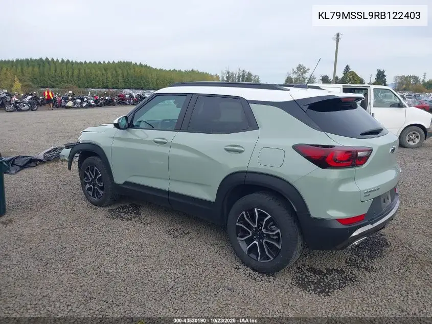 KL79MSSL9RB122403 2024 Chevrolet Trailblazer Awd Activ