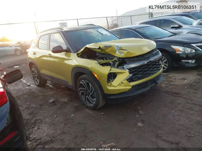 KL79MTSL5RB106351 2024 Chevrolet Trailblazer Fwd Rs