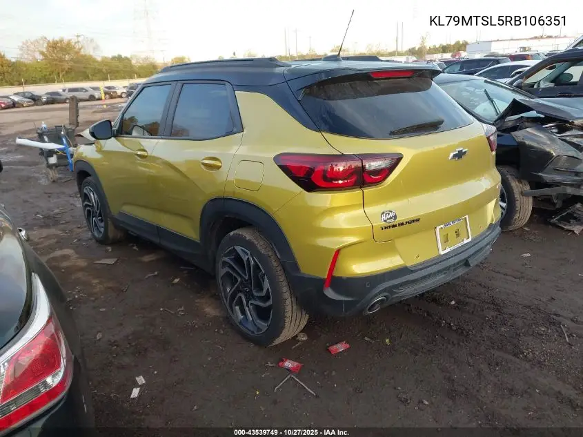KL79MTSL5RB106351 2024 Chevrolet Trailblazer Fwd Rs