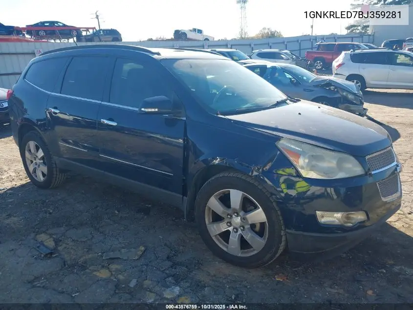 1GNKRLED7BJ359281 2011 Chevrolet Traverse Ltz