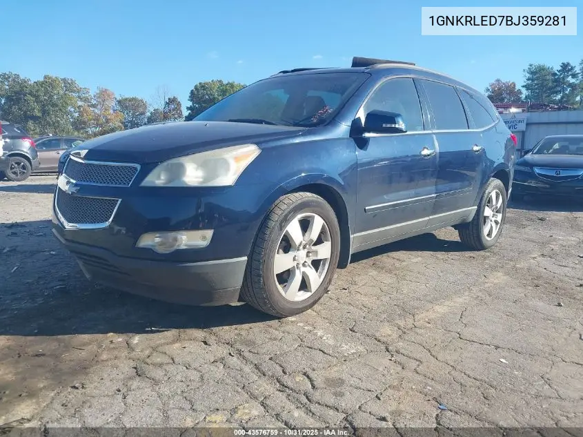1GNKRLED7BJ359281 2011 Chevrolet Traverse Ltz