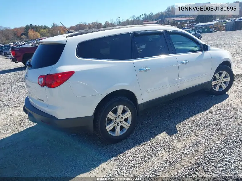 1GNKVGED0BJ180695 2011 Chevrolet Traverse 1Lt