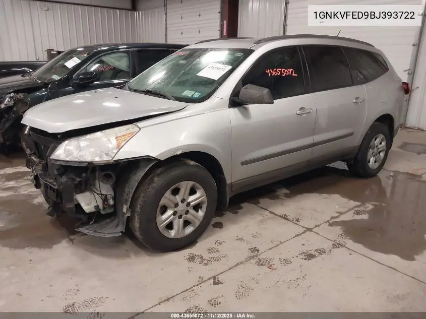 1GNKVFED9BJ393722 2011 Chevrolet Traverse Ls