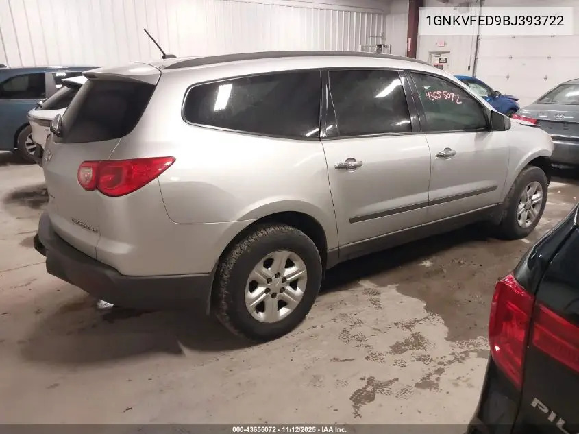 1GNKVFED9BJ393722 2011 Chevrolet Traverse Ls