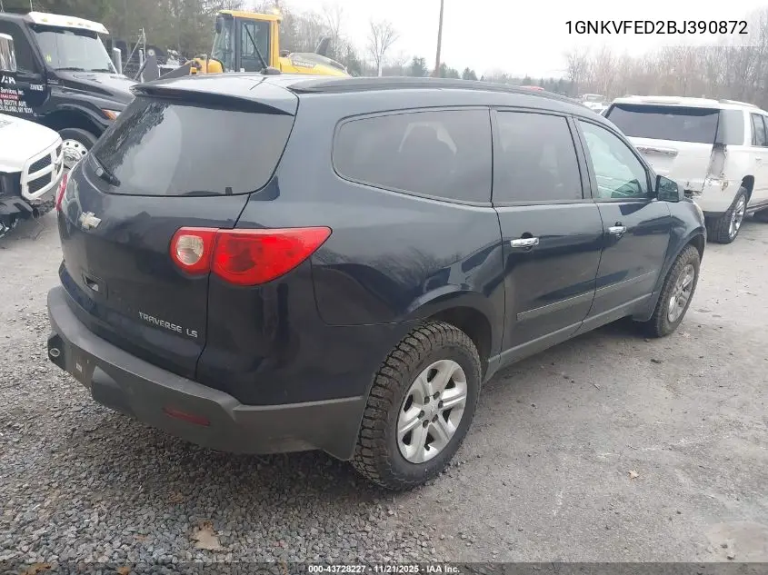 1GNKVFED2BJ390872 2011 Chevrolet Traverse Ls