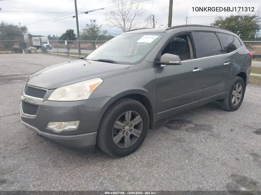 1GNKRGED6BJ171312 2011 Chevrolet Traverse 1Lt