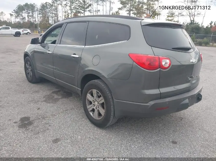 1GNKRGED6BJ171312 2011 Chevrolet Traverse 1Lt
