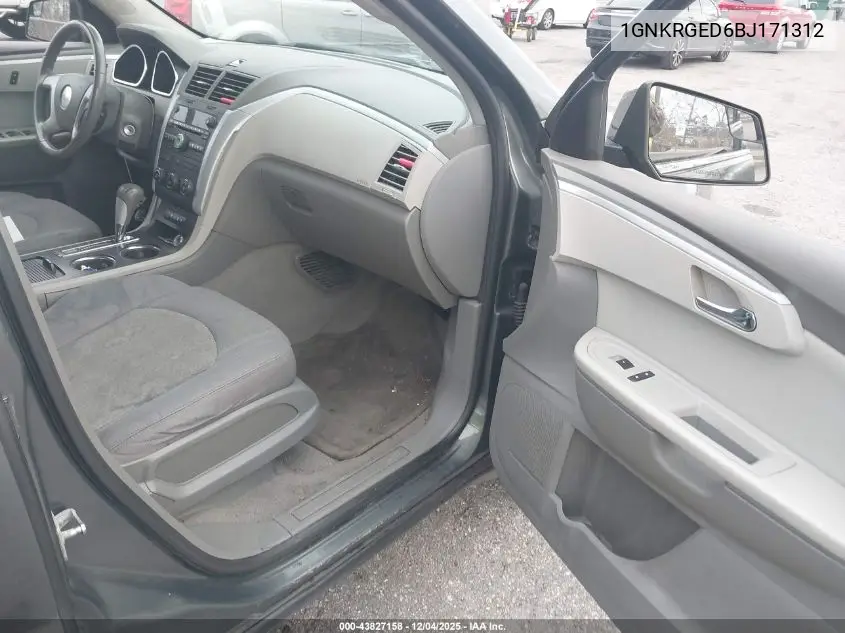 1GNKRGED6BJ171312 2011 Chevrolet Traverse 1Lt