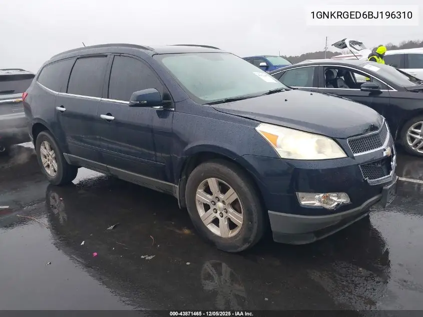 1GNKRGED6BJ196310 2011 Chevrolet Traverse 1Lt