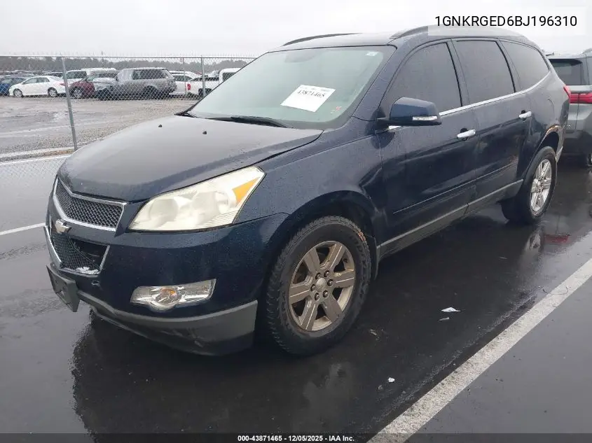 1GNKRGED6BJ196310 2011 Chevrolet Traverse 1Lt