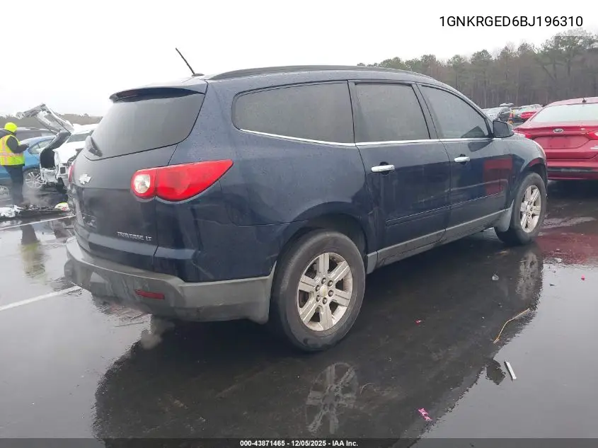 1GNKRGED6BJ196310 2011 Chevrolet Traverse 1Lt