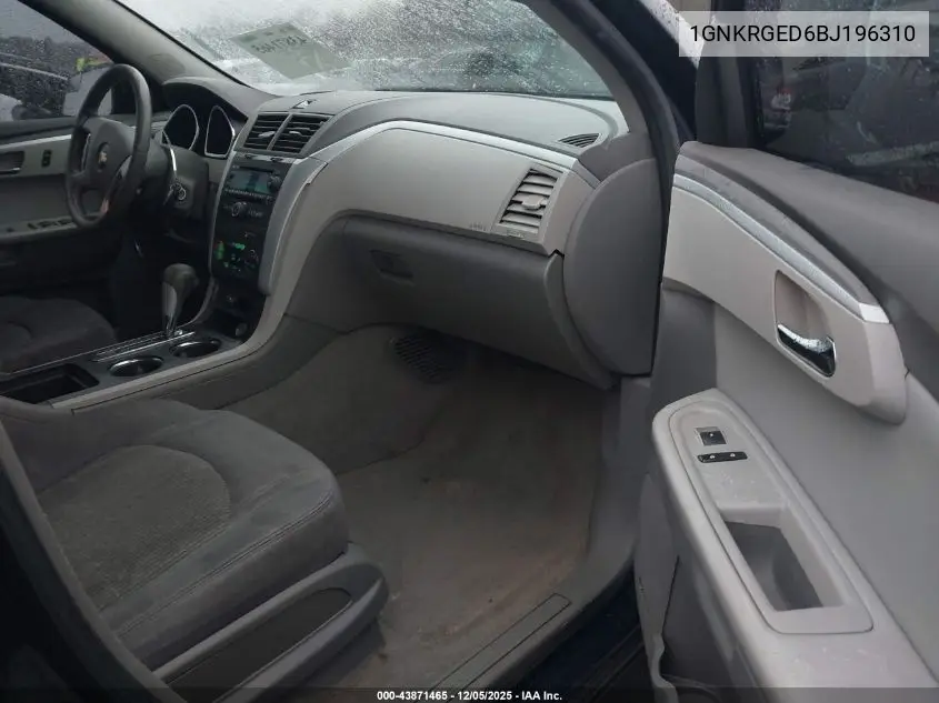 1GNKRGED6BJ196310 2011 Chevrolet Traverse 1Lt