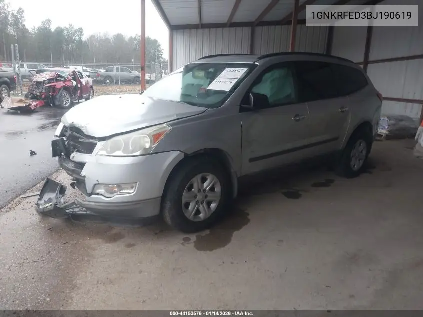 1GNKRFED3BJ190619 2011 Chevrolet Traverse Ls