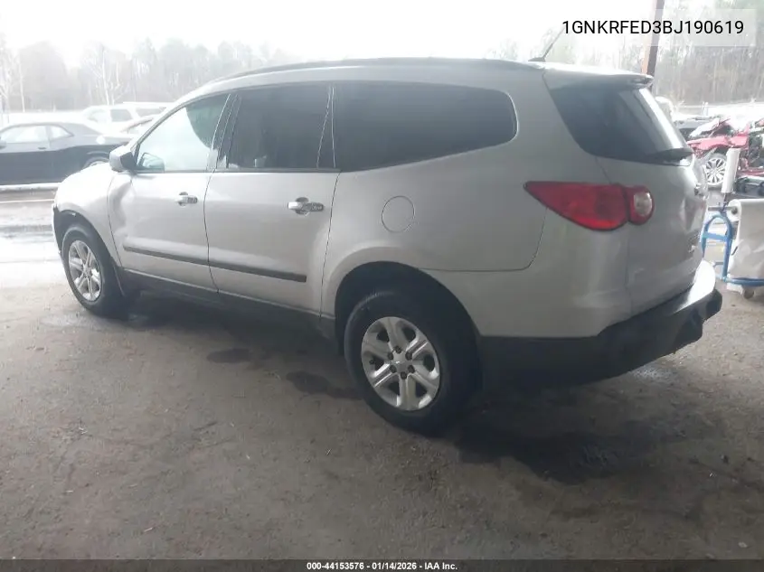 1GNKRFED3BJ190619 2011 Chevrolet Traverse Ls