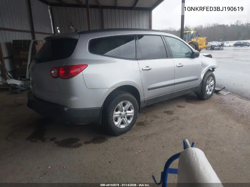1GNKRFED3BJ190619 2011 Chevrolet Traverse Ls