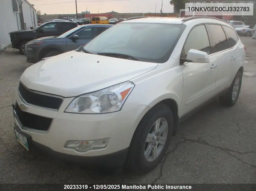 1GNKVGED0CJ332783 2012 Chevrolet Traverse Lt