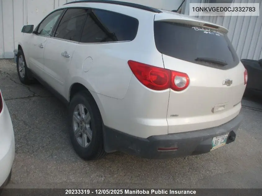 1GNKVGED0CJ332783 2012 Chevrolet Traverse Lt