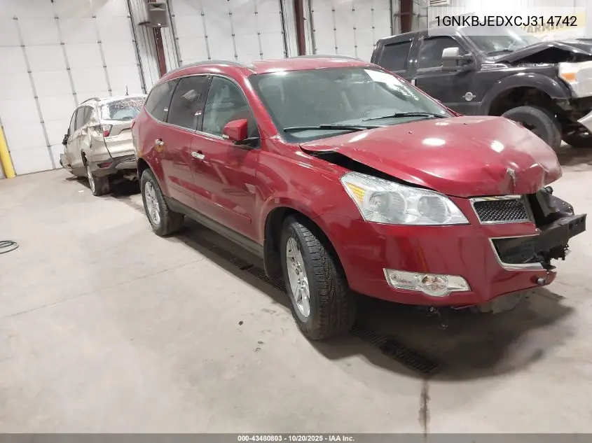 1GNKVJEDXCJ314742 2012 Chevrolet Traverse 2Lt