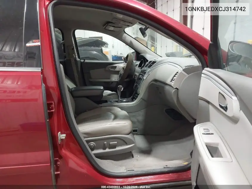 1GNKVJEDXCJ314742 2012 Chevrolet Traverse 2Lt