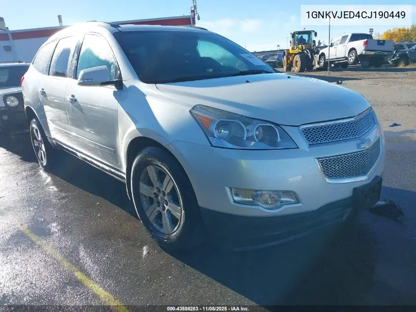 1GNKVJED4CJ190449 2012 Chevrolet Traverse 2Lt