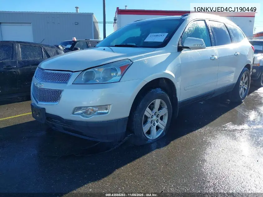 1GNKVJED4CJ190449 2012 Chevrolet Traverse 2Lt