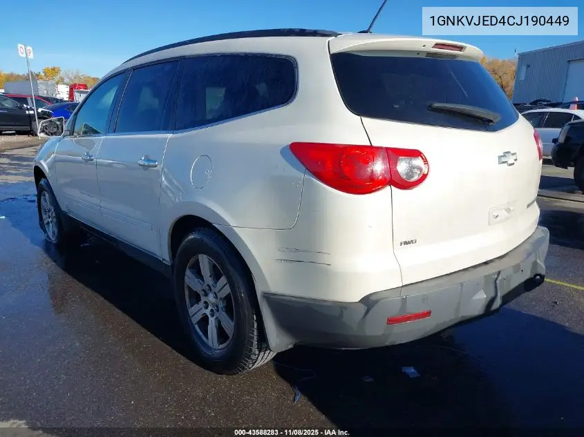 1GNKVJED4CJ190449 2012 Chevrolet Traverse 2Lt