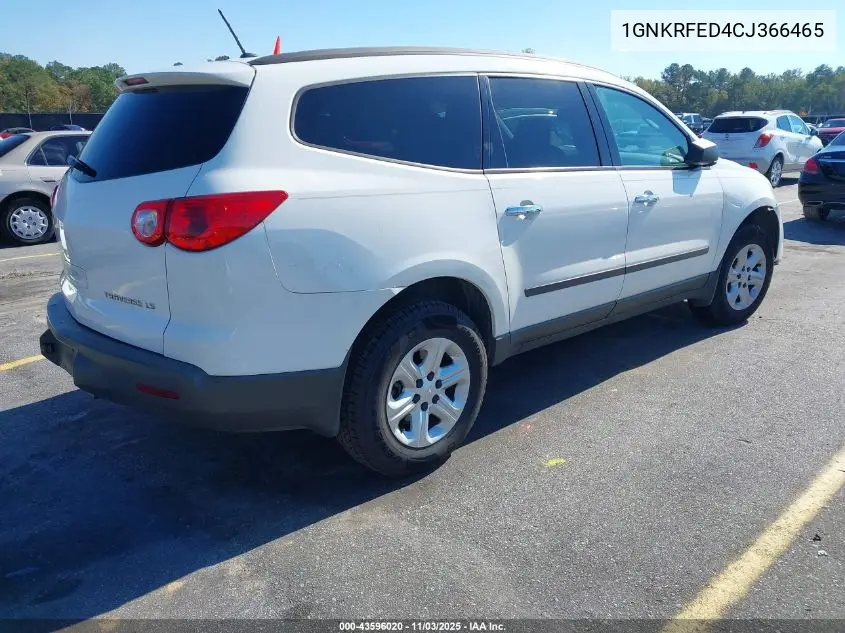 1GNKRFED4CJ366465 2012 Chevrolet Traverse Ls