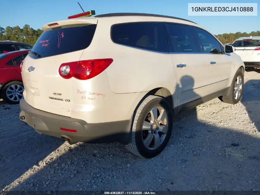 1GNKRLED3CJ410888 2012 Chevrolet Traverse Ltz