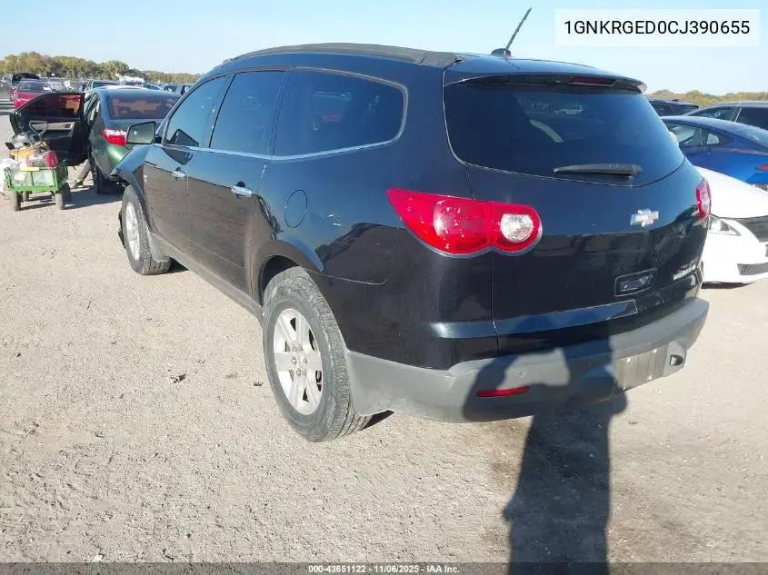 1GNKRGED0CJ390655 2012 Chevrolet Traverse 1Lt