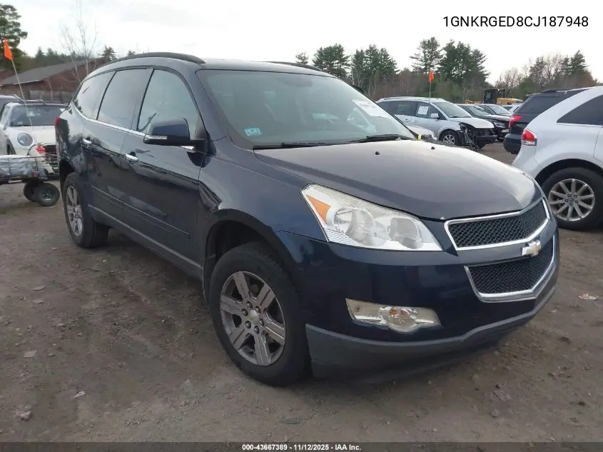 1GNKRGED8CJ187948 2012 Chevrolet Traverse 1Lt