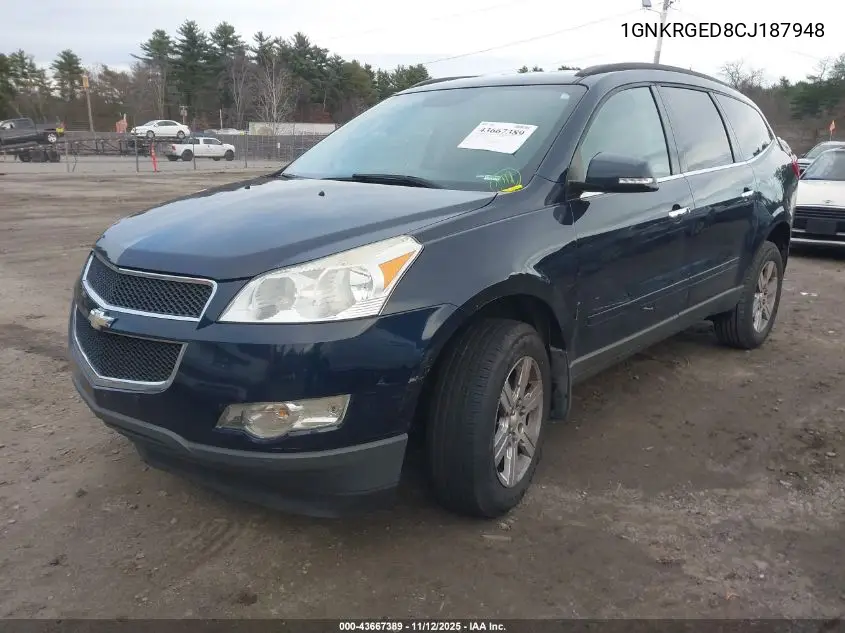 1GNKRGED8CJ187948 2012 Chevrolet Traverse 1Lt