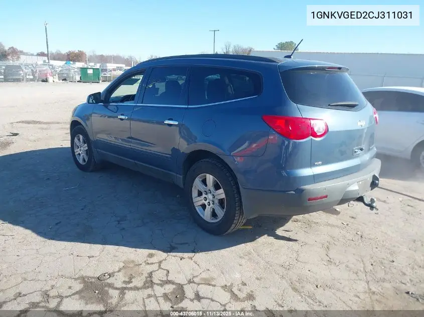 1GNKVGED2CJ311031 2012 Chevrolet Traverse 1Lt