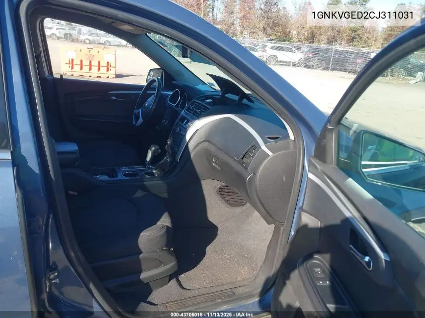 1GNKVGED2CJ311031 2012 Chevrolet Traverse 1Lt
