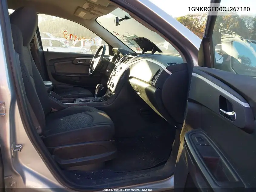 1GNKRGED0CJ267180 2012 Chevrolet Traverse 1Lt