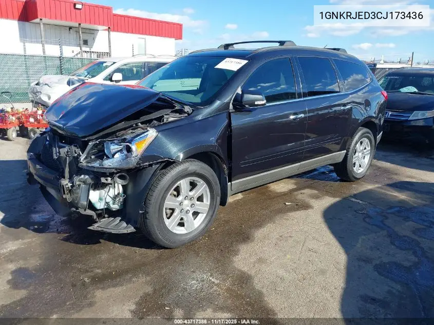 1GNKRJED3CJ173436 2012 Chevrolet Traverse 2Lt