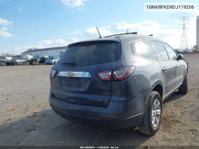 1GNKRFKD9DJ119206 2013 Chevrolet Traverse Ls