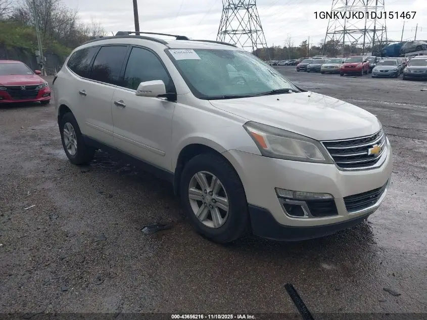 1GNKVJKD1DJ151467 2013 Chevrolet Traverse 2Lt