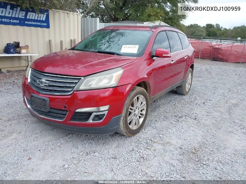 1GNKRGKDXDJ100959 2013 Chevrolet Traverse 1Lt