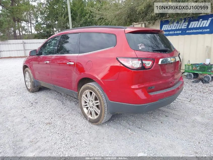 1GNKRGKDXDJ100959 2013 Chevrolet Traverse 1Lt