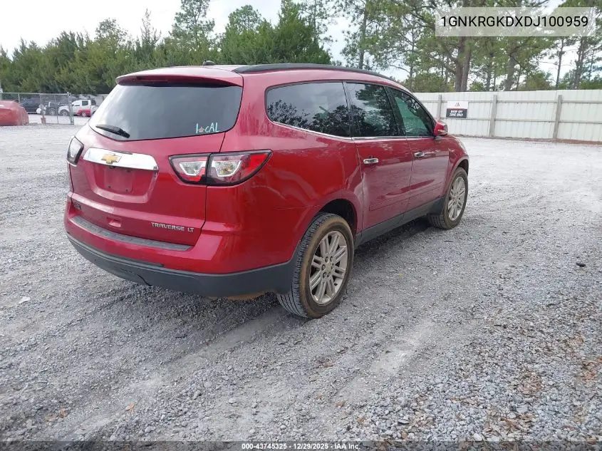 1GNKRGKDXDJ100959 2013 Chevrolet Traverse 1Lt