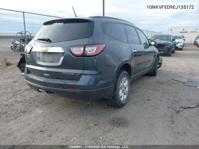 1GNKVFED9EJ135172 2014 Chevrolet Traverse Ls