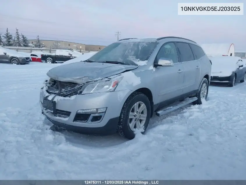 1GNKVGKD5EJ203025 2014 Chevrolet Traverse 1Lt