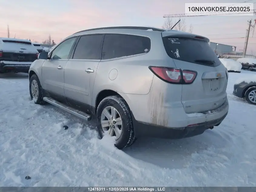 1GNKVGKD5EJ203025 2014 Chevrolet Traverse 1Lt