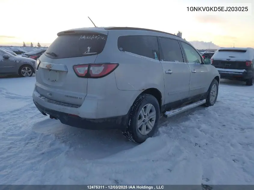 1GNKVGKD5EJ203025 2014 Chevrolet Traverse 1Lt
