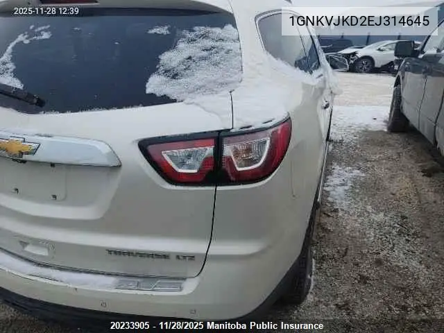 1GNKVJKD2EJ314645 2014 Chevrolet Traverse Ltz