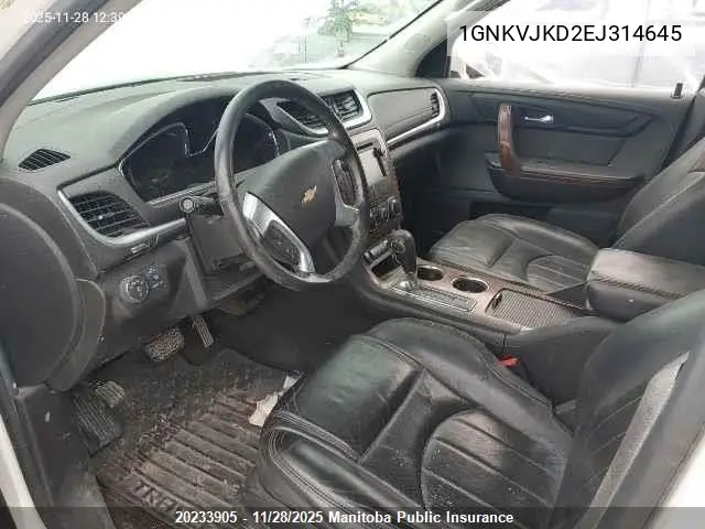 1GNKVJKD2EJ314645 2014 Chevrolet Traverse Ltz
