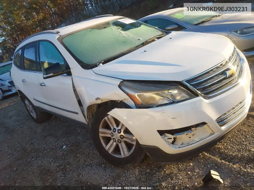 1GNKRGKD9EJ303231 2014 Chevrolet Traverse 1Lt