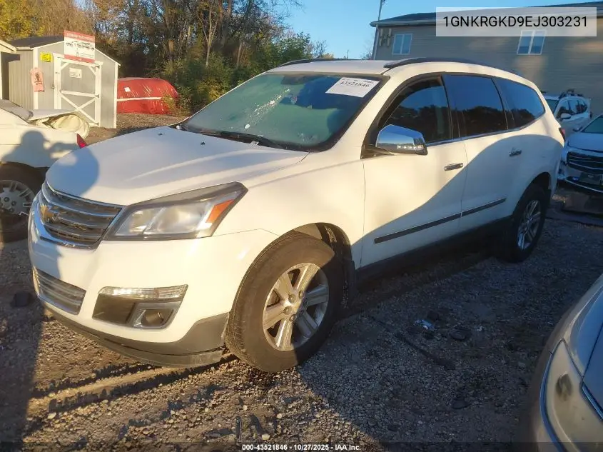 1GNKRGKD9EJ303231 2014 Chevrolet Traverse 1Lt