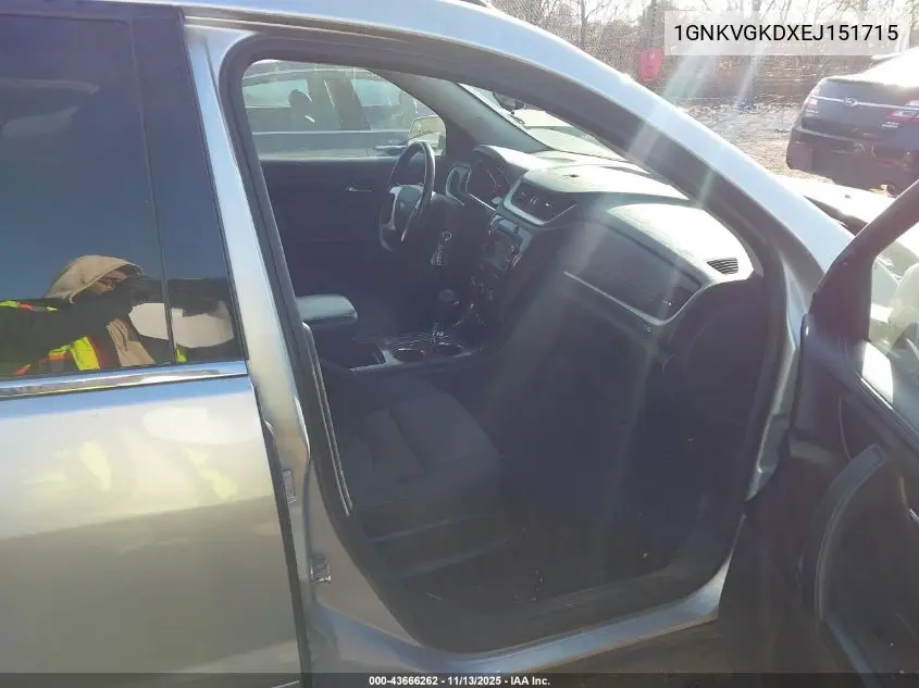 1GNKVGKDXEJ151715 2014 Chevrolet Traverse 1Lt