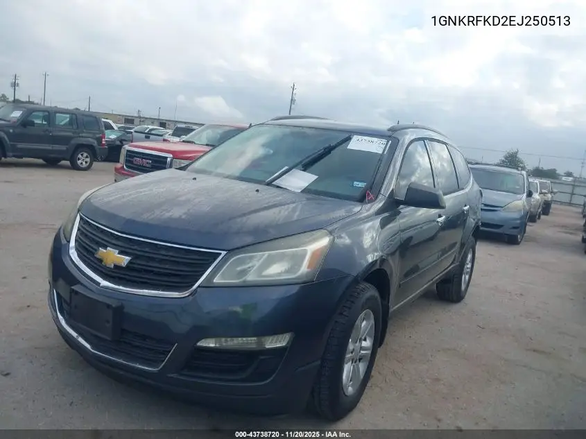 1GNKRFKD2EJ250513 2014 Chevrolet Traverse Ls